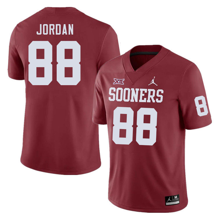 Men #88 Jacob Jordan Oklahoma Sooners College Football Jerseys Stitched-Crimson